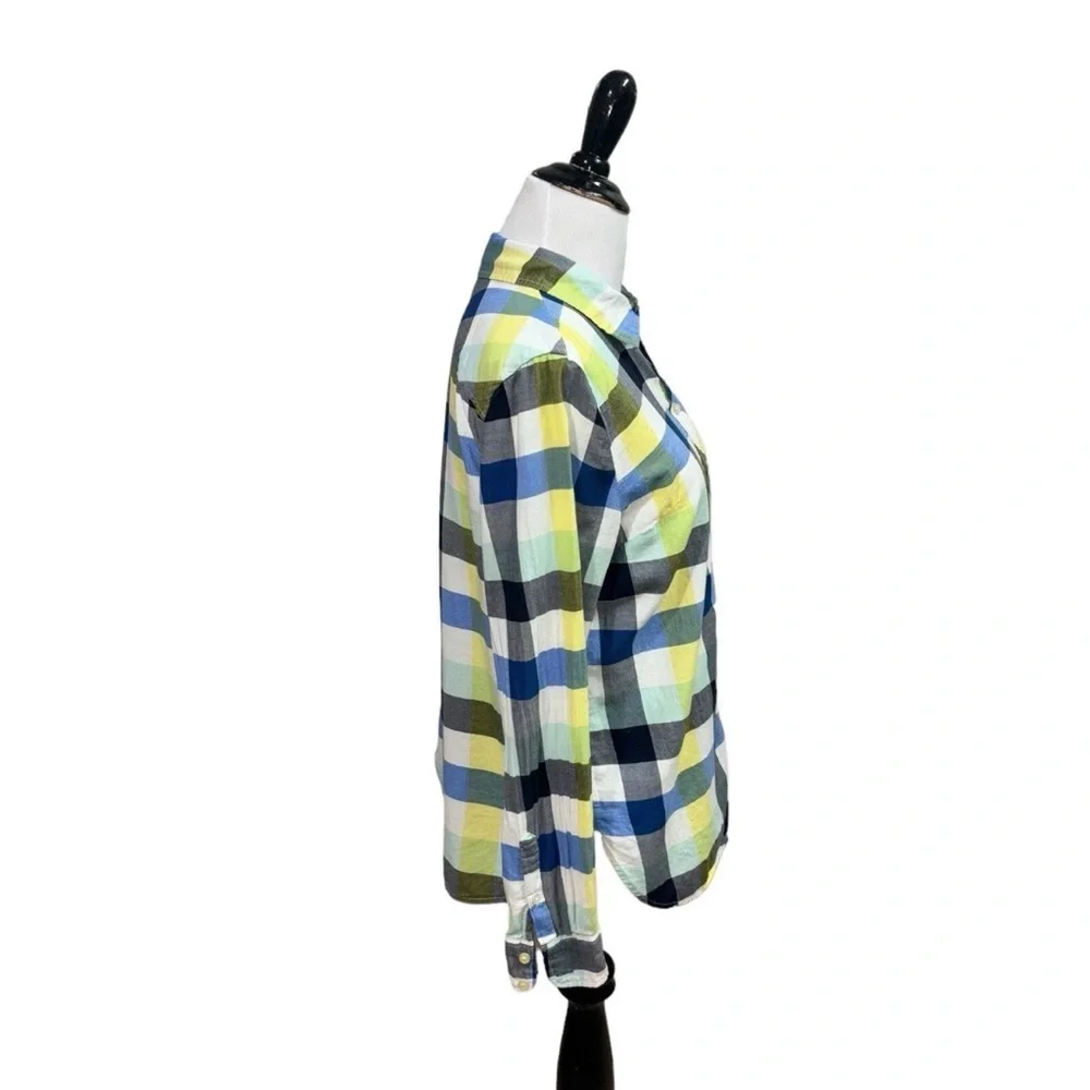 Talbots Women's Size Petite Medium Button Down Shirt Plaid Long Sleeve Prepp - Picture 4 of 7